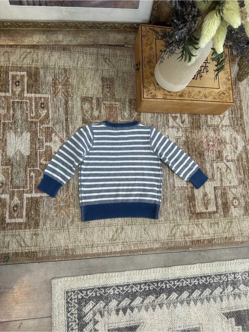 Baby Gap Toddler Boy Knit Sweater 12-18 Months Striped Crewneck Cotton